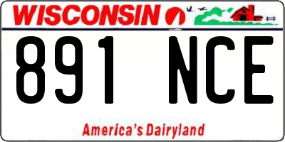 WI license plate 891NCE