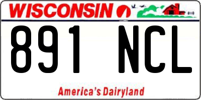 WI license plate 891NCL