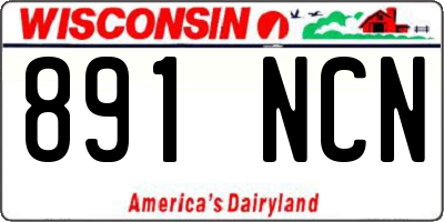 WI license plate 891NCN
