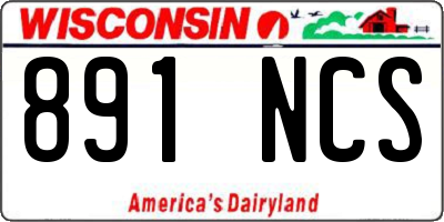 WI license plate 891NCS