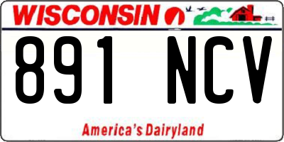 WI license plate 891NCV