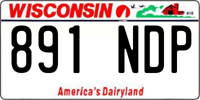 WI license plate 891NDP