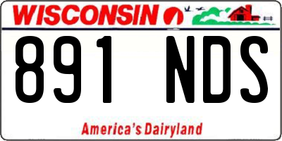 WI license plate 891NDS