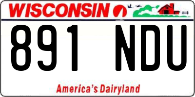 WI license plate 891NDU