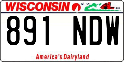 WI license plate 891NDW