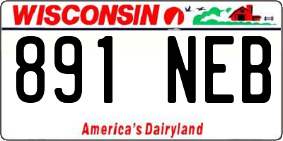 WI license plate 891NEB