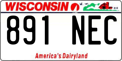 WI license plate 891NEC