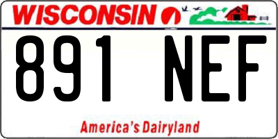 WI license plate 891NEF