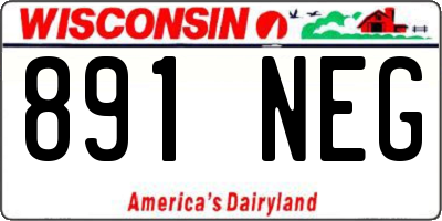 WI license plate 891NEG