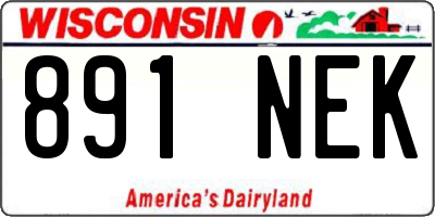 WI license plate 891NEK