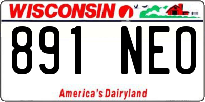 WI license plate 891NEO