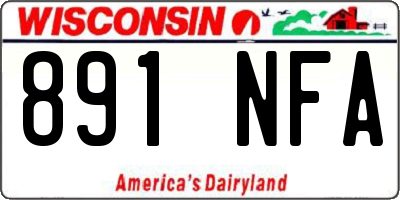 WI license plate 891NFA