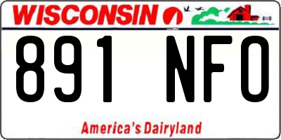 WI license plate 891NFO