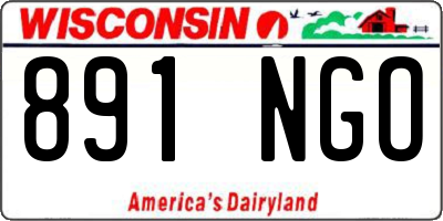 WI license plate 891NGO