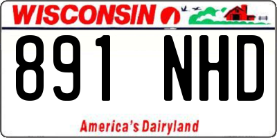 WI license plate 891NHD