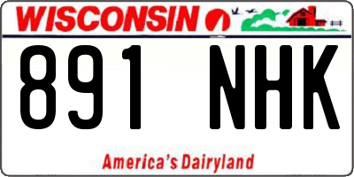 WI license plate 891NHK