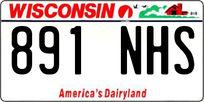 WI license plate 891NHS