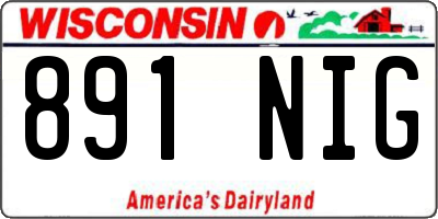 WI license plate 891NIG