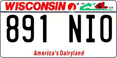 WI license plate 891NIO
