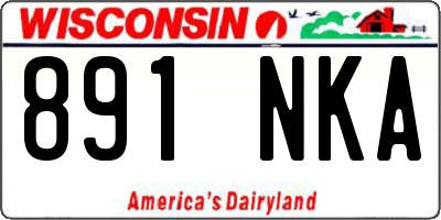 WI license plate 891NKA