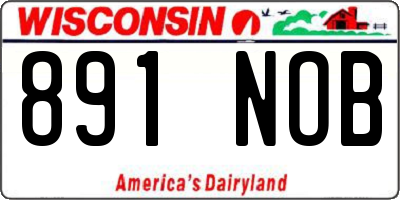 WI license plate 891NOB
