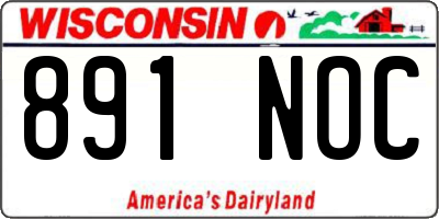 WI license plate 891NOC