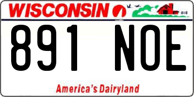 WI license plate 891NOE