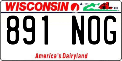 WI license plate 891NOG