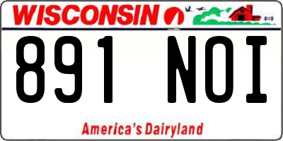 WI license plate 891NOI