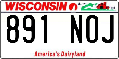 WI license plate 891NOJ