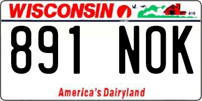 WI license plate 891NOK