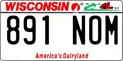 WI license plate 891NOM