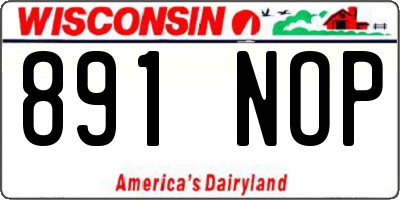 WI license plate 891NOP