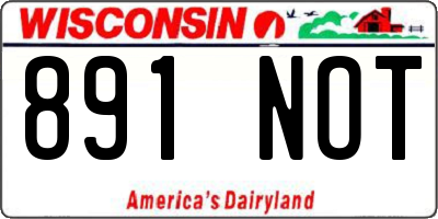 WI license plate 891NOT