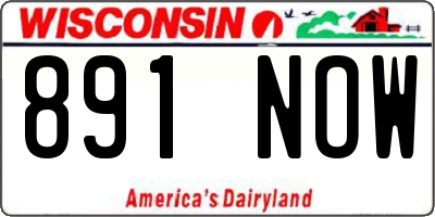 WI license plate 891NOW