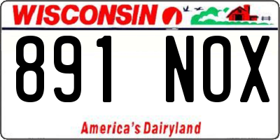 WI license plate 891NOX