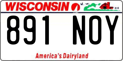 WI license plate 891NOY