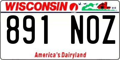 WI license plate 891NOZ