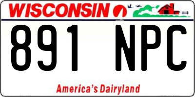 WI license plate 891NPC