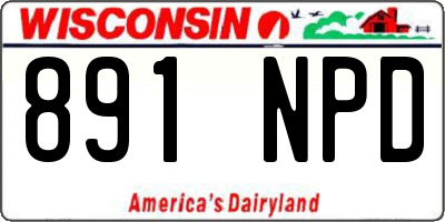 WI license plate 891NPD