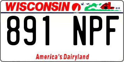 WI license plate 891NPF