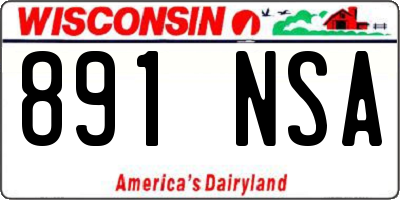 WI license plate 891NSA