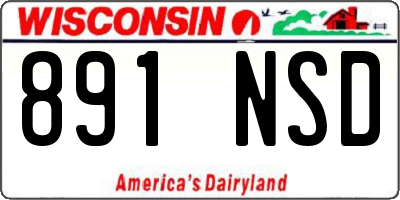 WI license plate 891NSD
