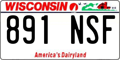 WI license plate 891NSF