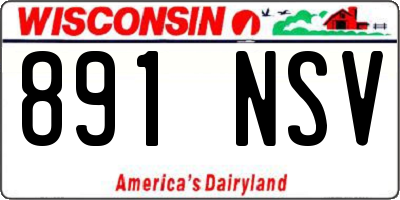 WI license plate 891NSV