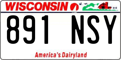 WI license plate 891NSY