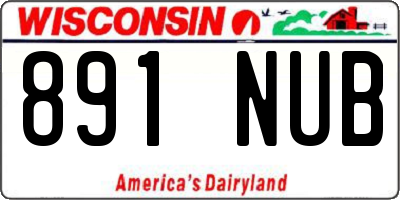 WI license plate 891NUB