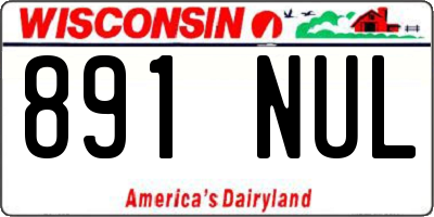 WI license plate 891NUL