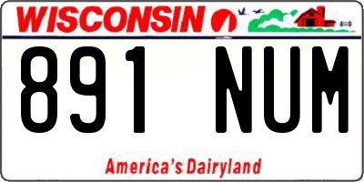 WI license plate 891NUM