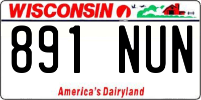 WI license plate 891NUN